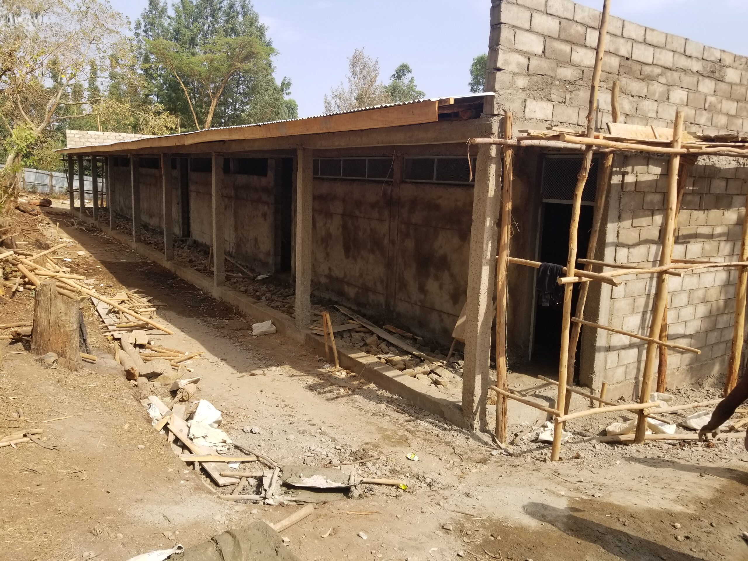 Figure 2 New classrooms which are under construction by the support of Woreda Education Office