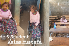 wheelchair donation in order to assist Asima Mustefa, grade 6 student